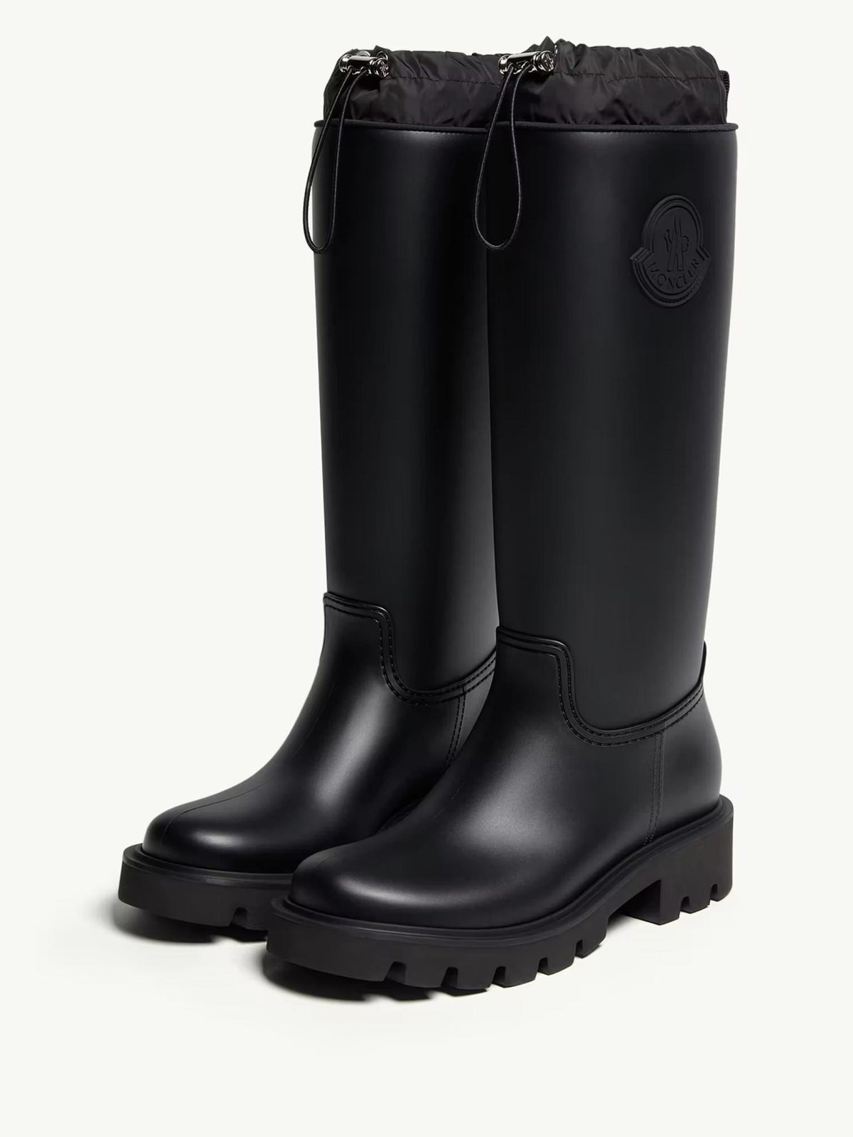 Moncler Black Leather Mid-Calf Ankle Boots