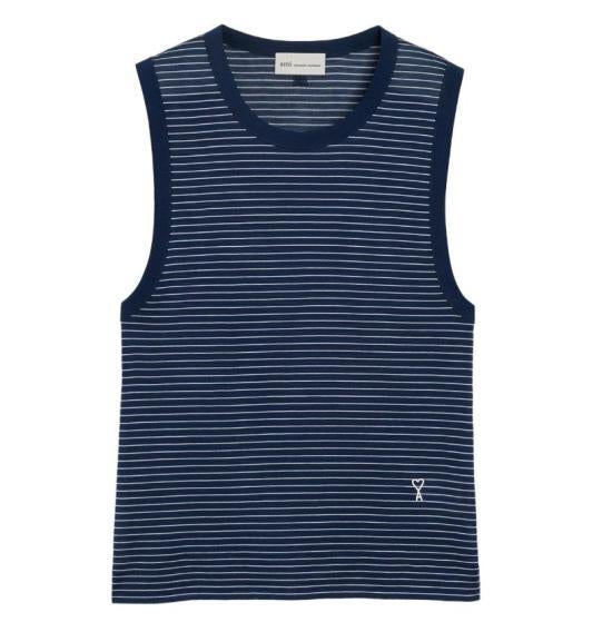 AMI Used Blue Sleeveless T-Shirt