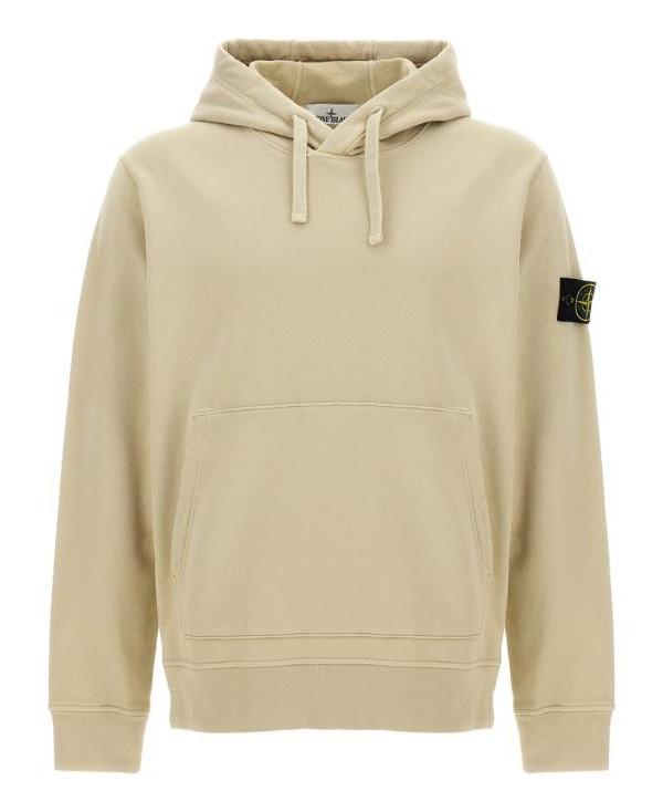 STONE ISLAND Cotton Fleece Hooded Sweatshirt Gray Men