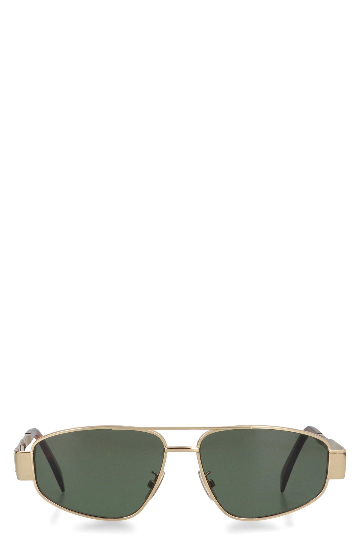 CELINE Gold Metal Square Sunglasses