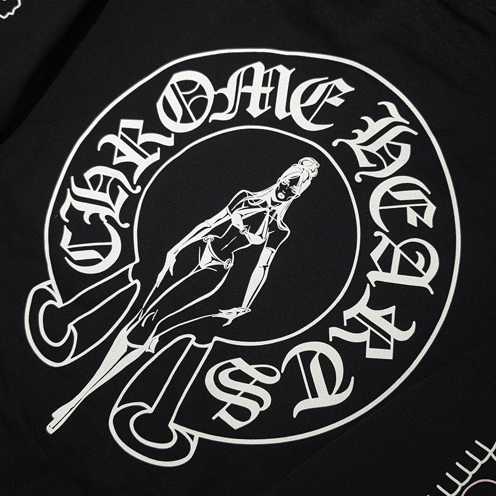 Chrome Hearts Deadly Doll Horseshoe Vine Dagger Zip Hoodie Black