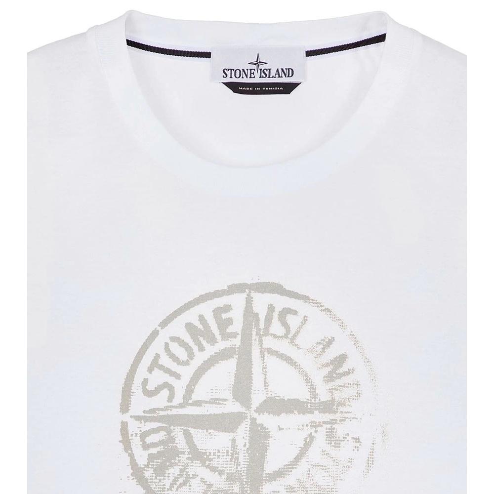 STONE ISLAND Logo Print Short Sleeve T-Shirt for Men White