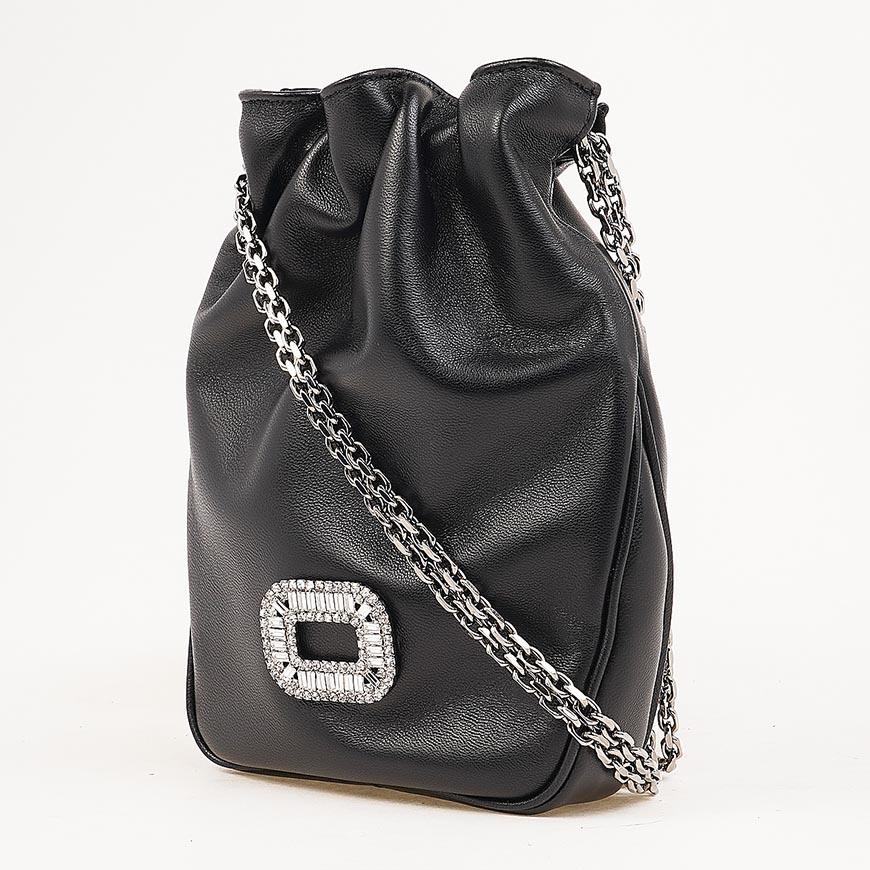 Roger Vivier Women's Pilgrim Mini Black Shoulder Bag