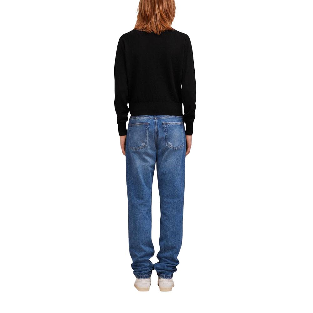 AMI Chainstitch Heart Logo Merino Wool Crewneck Sweater Unisex