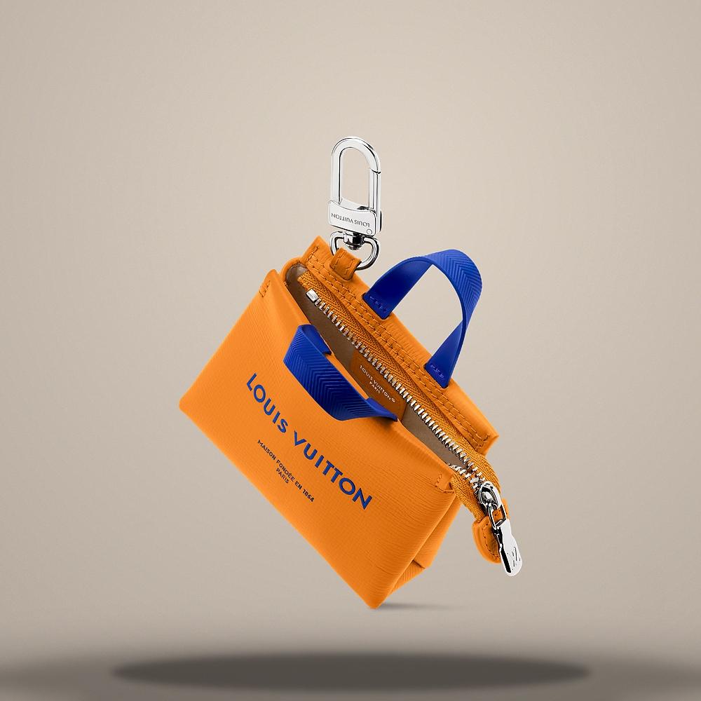 Louis Vuitton Orange LV Mini Shopper Bag Charm Key Ring