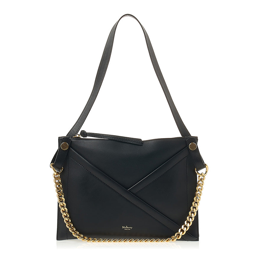Mulberry M Zip Shoulder Bag Black Leather Women’s Shoulder Bag