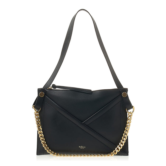 Mulberry M Zip Shoulder Bag Black Leather Women’s Shoulder Bag