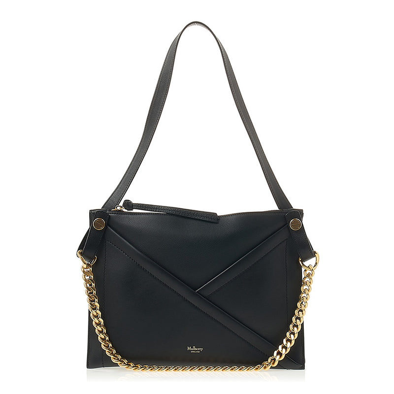 Mulberry M Zip Shoulder Bag Black Leather Women’s Shoulder Bag