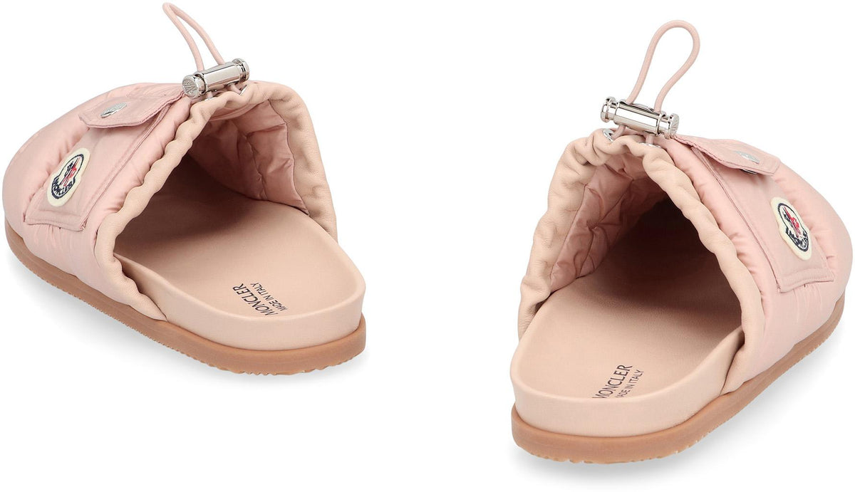 Moncler Leather Mules Sandals Black Women’s Shoes