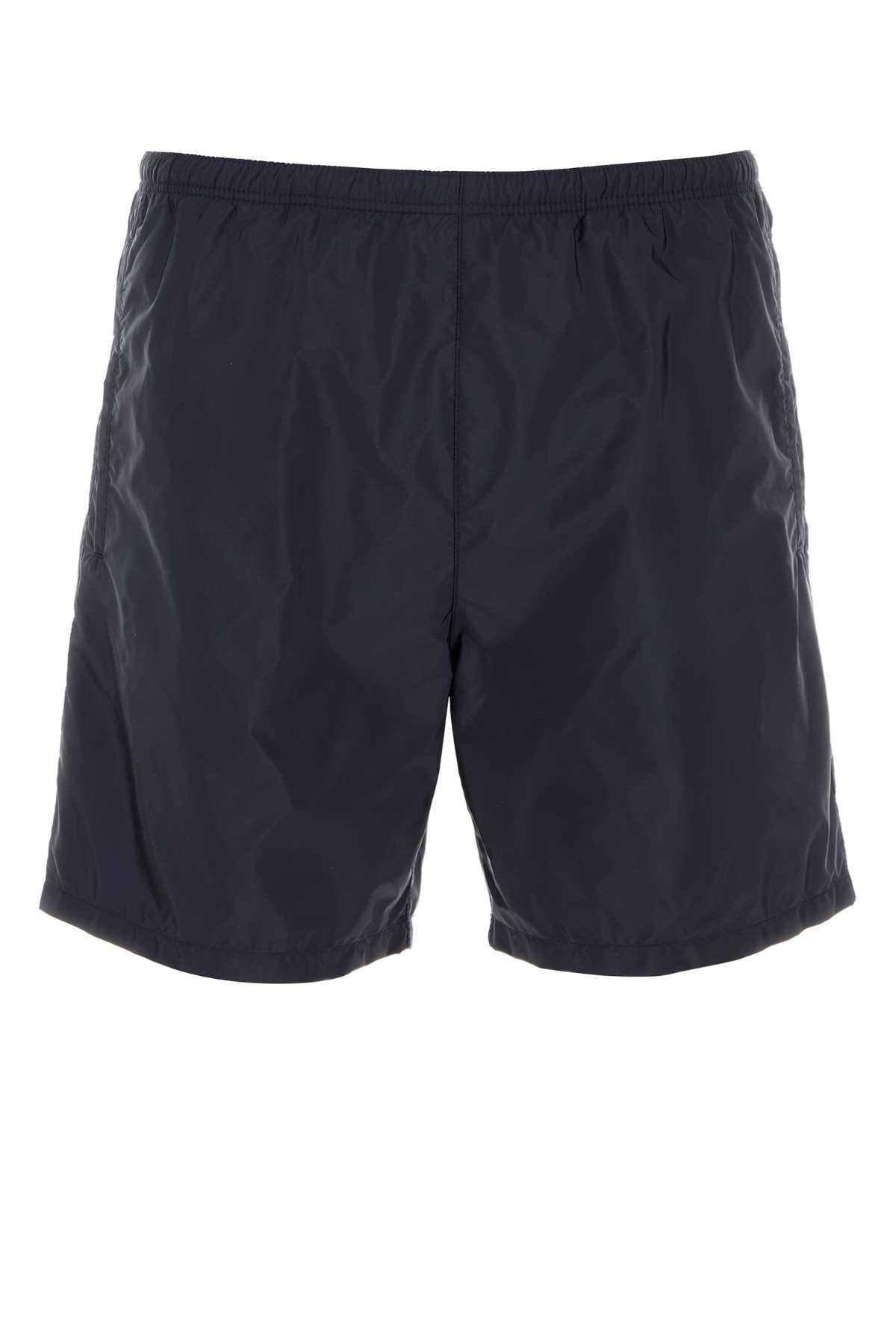 PRADA Black Nylon Swim Shorts for Men