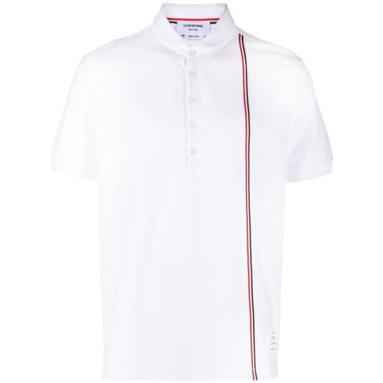 THOM BROWNE White Polo Shirt MJP196A J01381