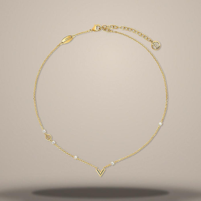 Louis Vuitton Essential V Strass PM Pendant Necklace 46cm M04236