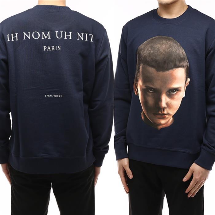 IH NOM UH NIT Navy Eleven Archive Logo Print Sweatshirt for Men