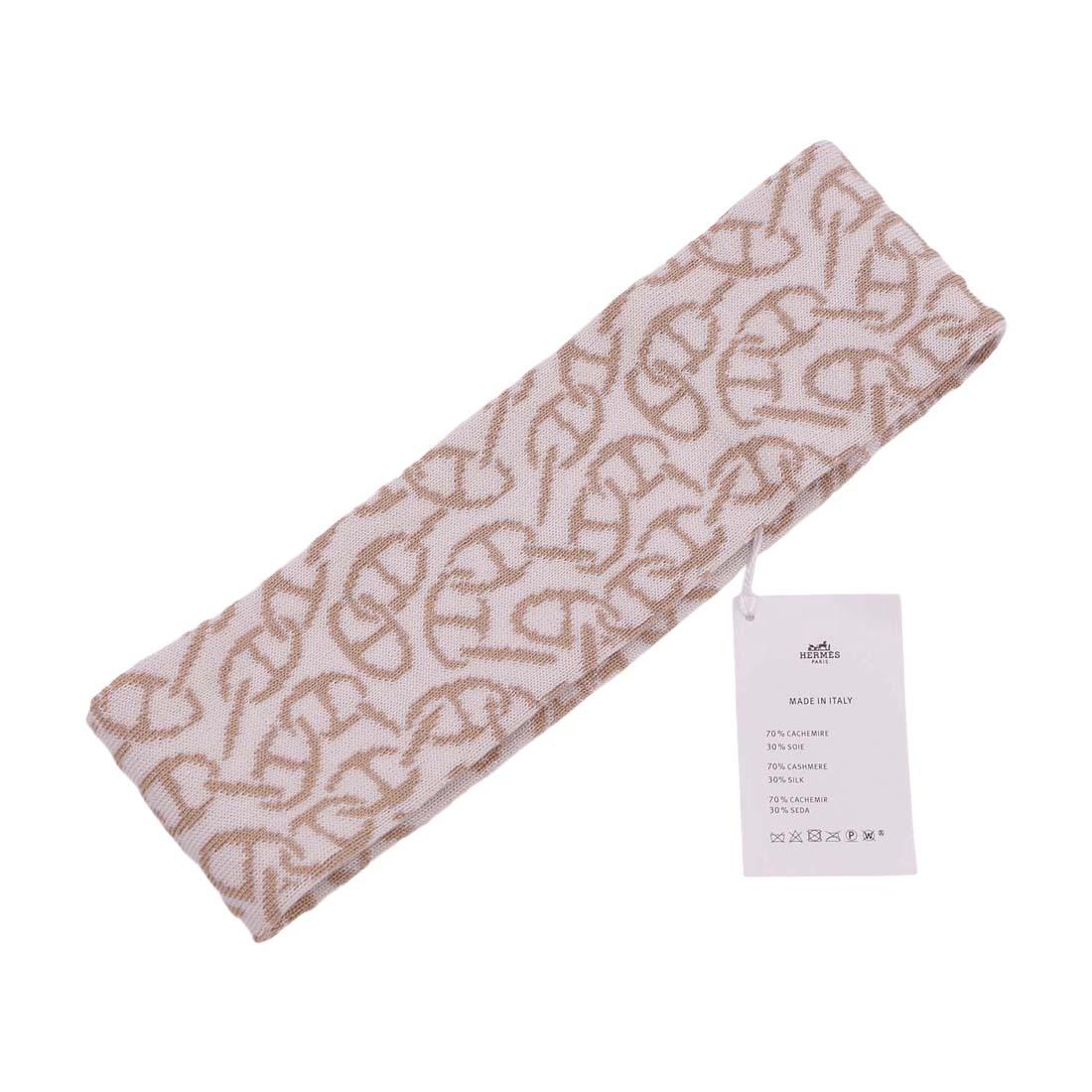 HERMES Giovanna Headband Ecru Beige Bleu Noir