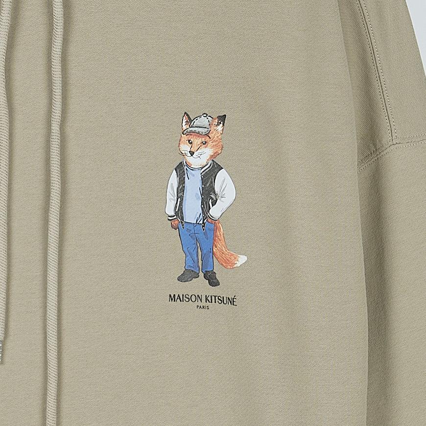 Maison Kitsune Dressed Fox Logo Hoodie Black Men’s Cotton Pu PM00707 KM0340 0302