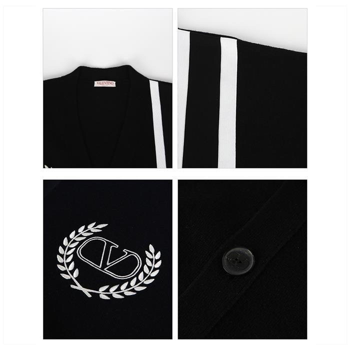 VALENTINO Crest Cardigan Black Men’s Knit Sweater