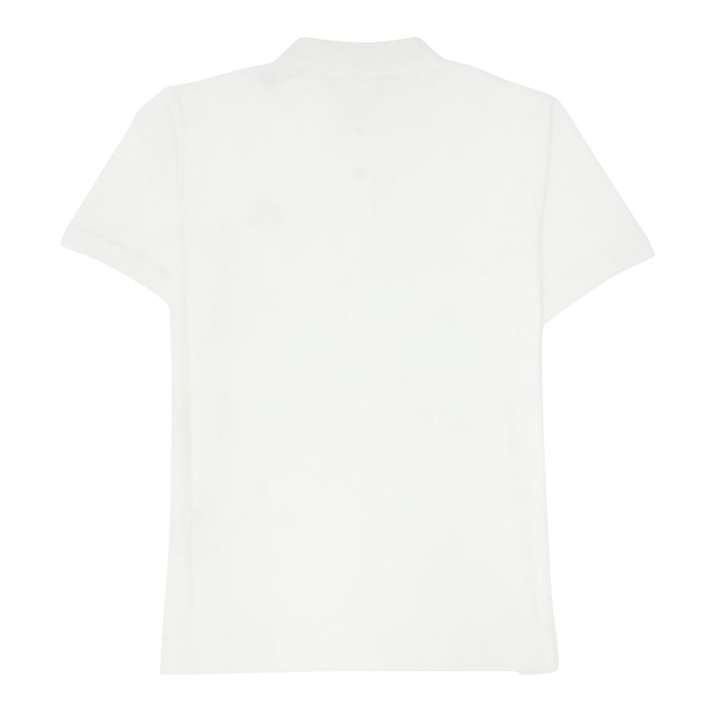 Moncler Logo Short Sleeve Polo Shirt for Men White Cotton