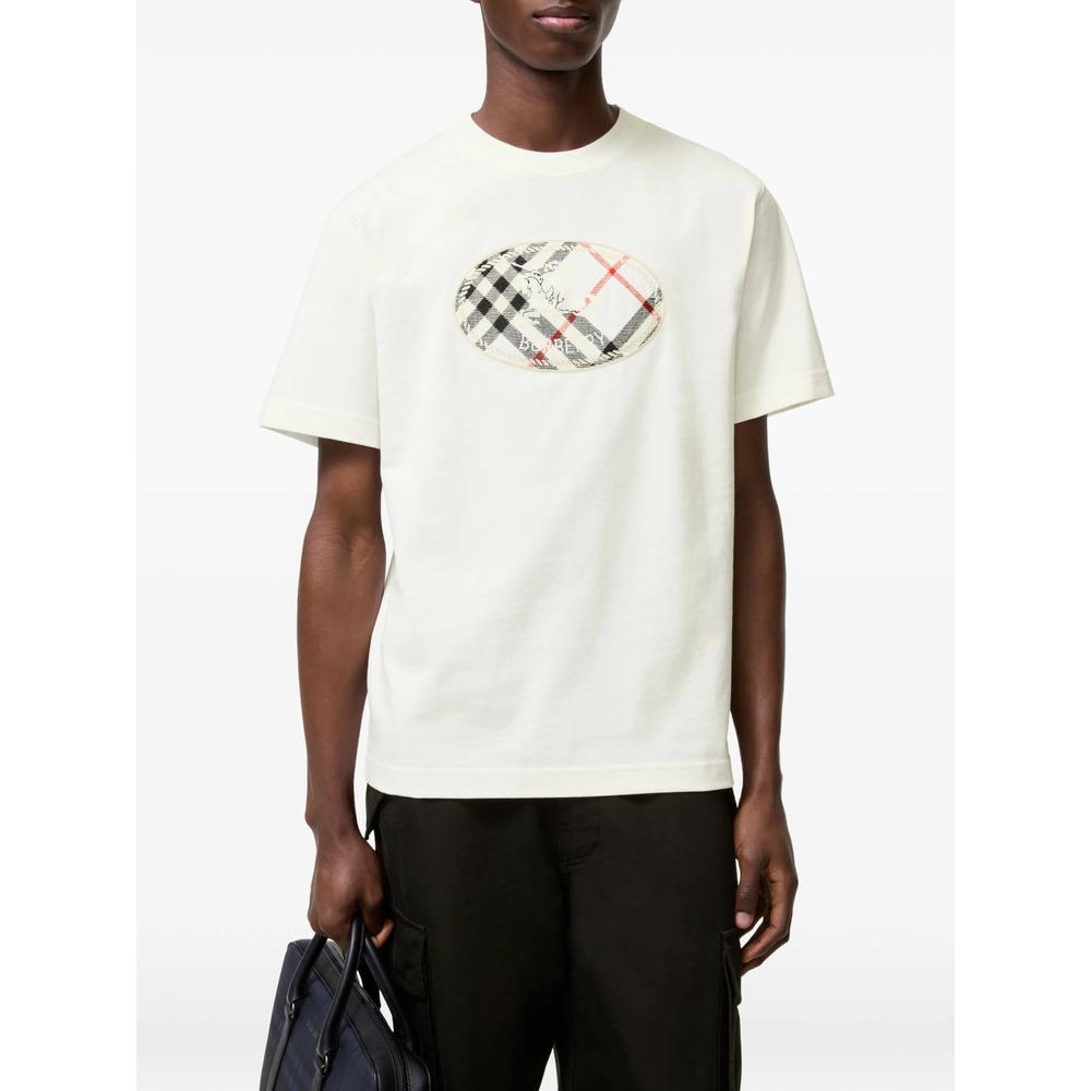 BURBERRY Black Cotton Short Sleeve T-Shirt for Men