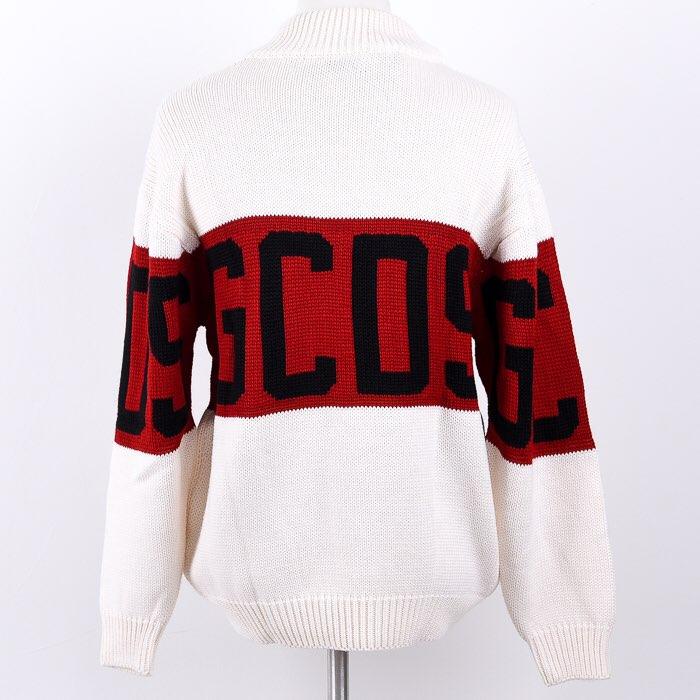 GCDS Men’s Colorblock Logo Wool Crewneck Sweater