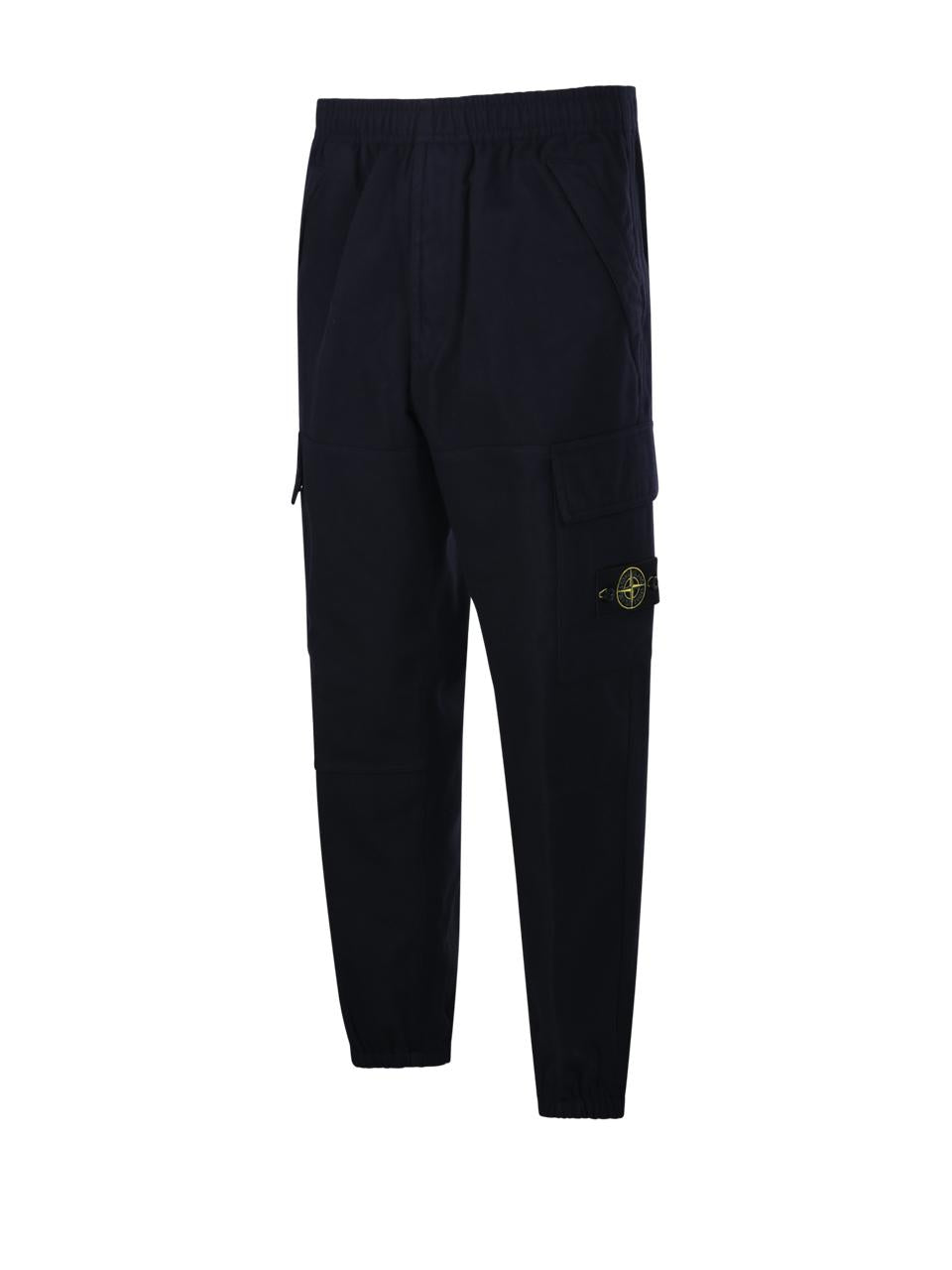 STONE ISLAND Black Cotton Cargo Pants for Men