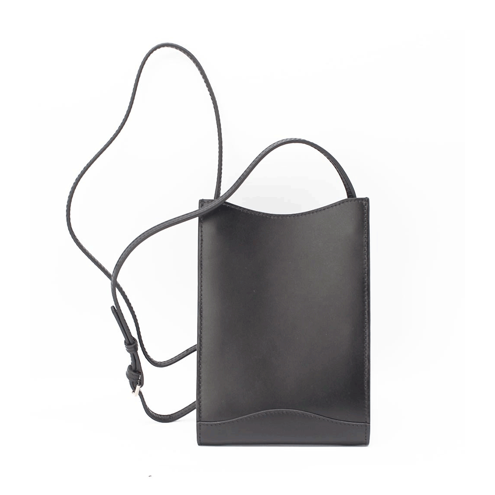 A.P.C. Jamie Pouch Crossbody Bag Black Leather Unisex