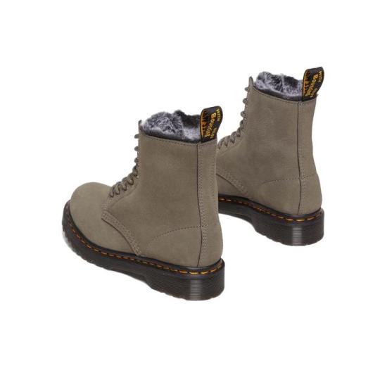 Dr.Martens Black Leather Lace-Up Combat Boots 30953059 GREY DOM