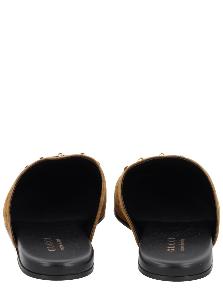 GUCCI Black Leather Slide Sandals for Men