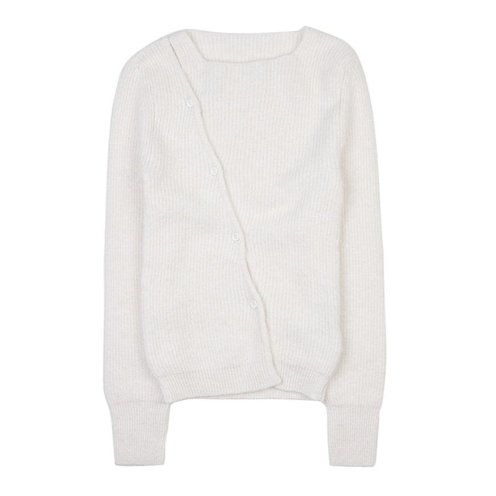 JACQUEMUS Women’s La Maille Po Round Neck Knit Sweater White