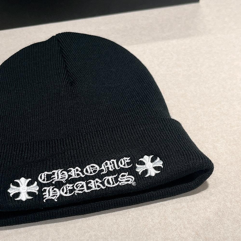 Chrome Hearts Logo Beanie Black Unisex Knit Hat