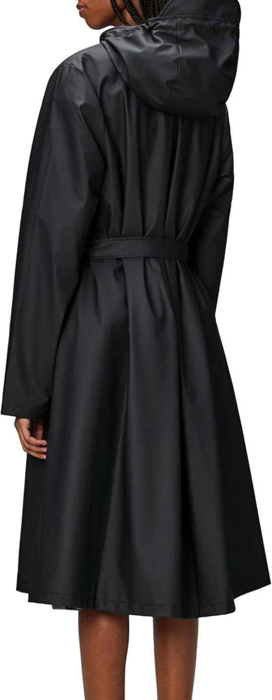 RAINS A-Line Long Jacket for Men 1204001 BLACK DOM