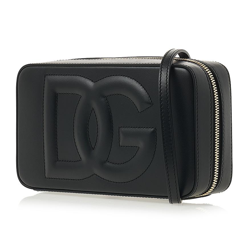 D&G Women’s DG Logo Camera Bag Black Crossbody Leather