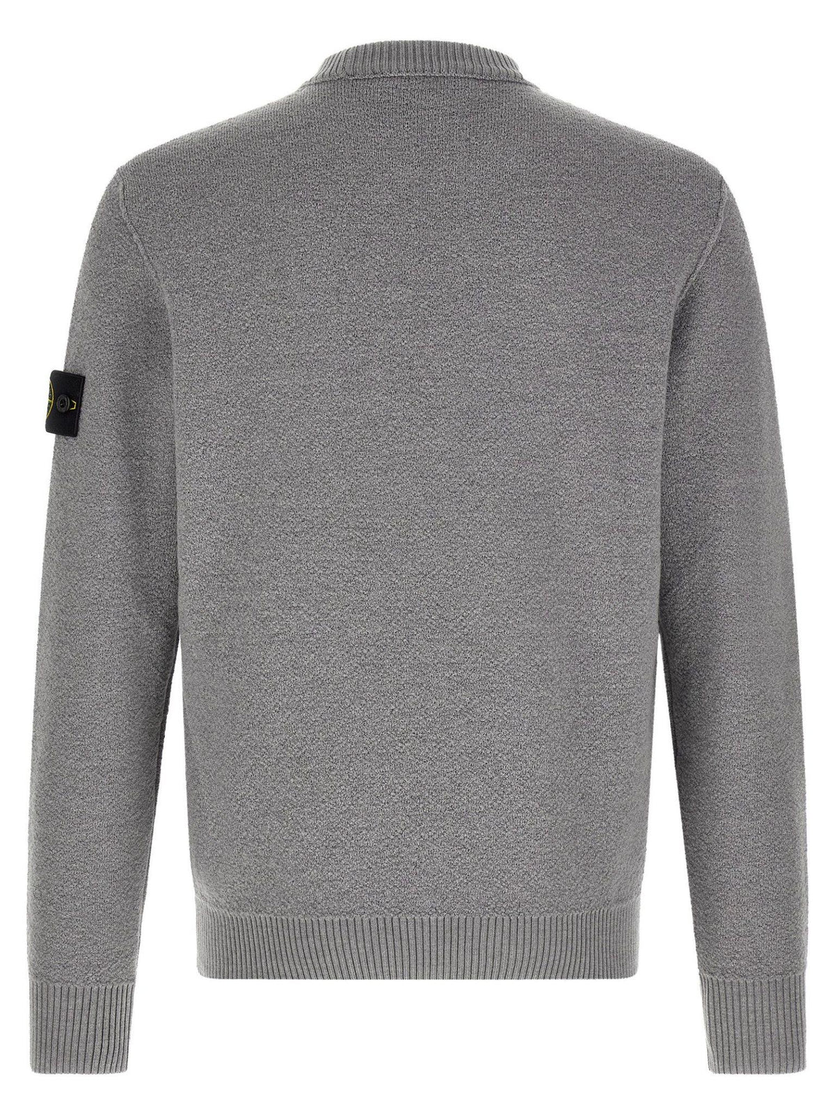 STONE ISLAND Wool Round Neck Knit Sweater Navy Men