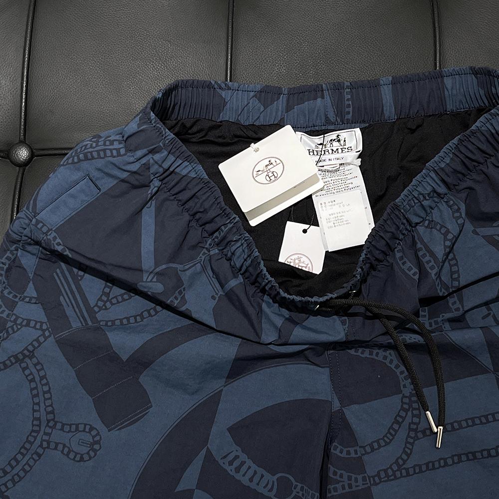 HERMES Indigo Efron d’Or Swim Shorts Men’s Large