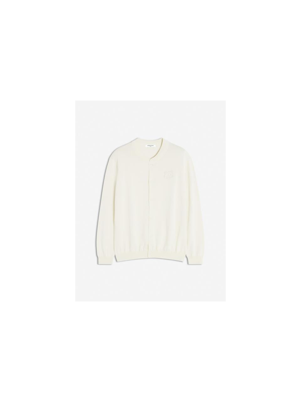 Maison Kitsune Bold Fox Head Embroidered Knit Bomber Jacket OM02135 KT1135 0145