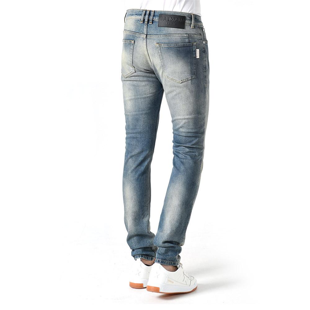 Balmain Slim Fit Blue Denim Jeans for Men