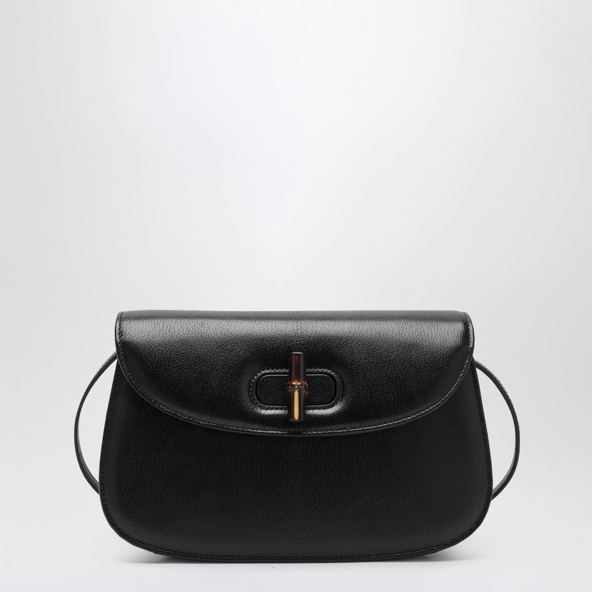 GUCCI Leather Shoulder Bag Black Classic Style