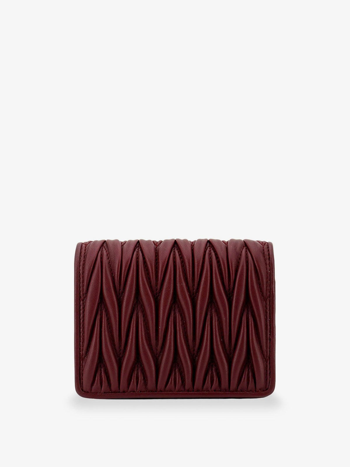 Miu Miu Matelassé Leather Card Holder Wallet Black