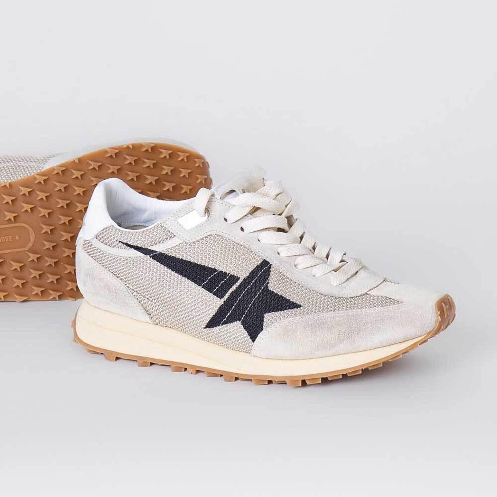 GOLDEN GOOSE Beige Black Star Marathon Low Top Sneakers Women