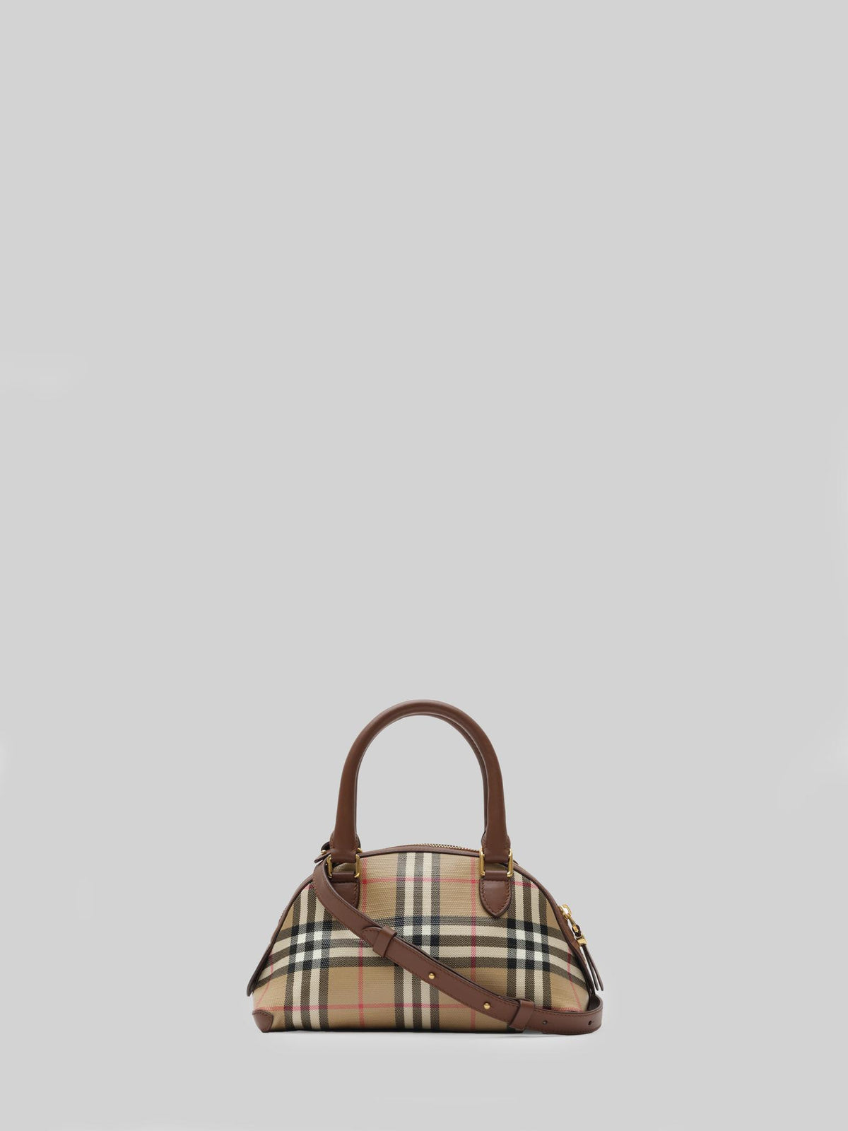 BURBERRY Beige Canvas Leather Tote Bag