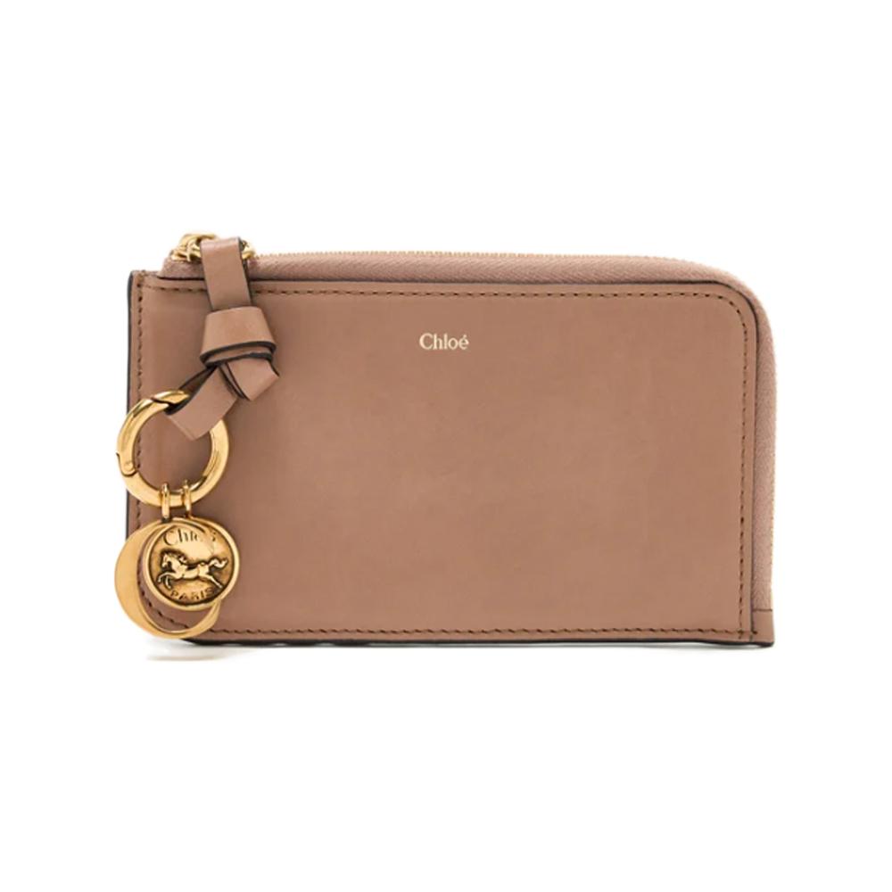 Chloe Alphabet Logo Small Coin Card Holder Wood Rose Wallet CHC25SP535O16 527