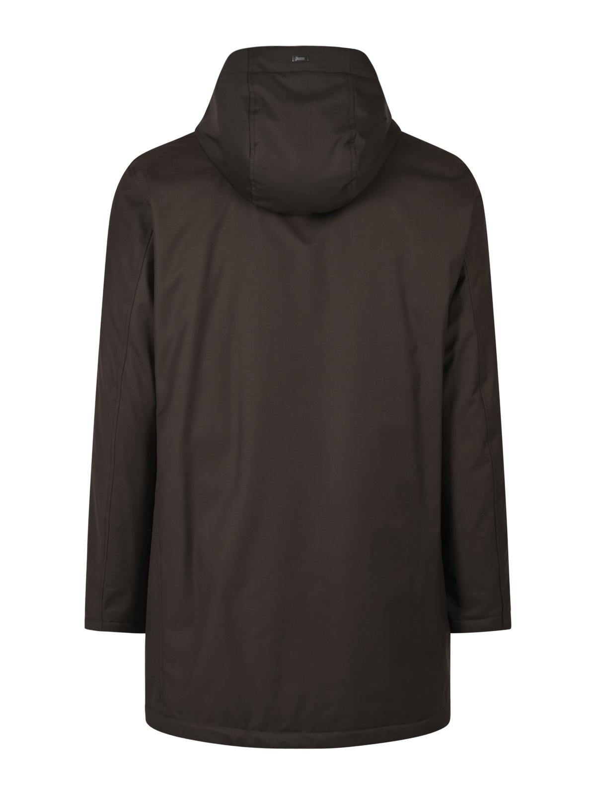 Herno Black Wool Blend Coat for Men