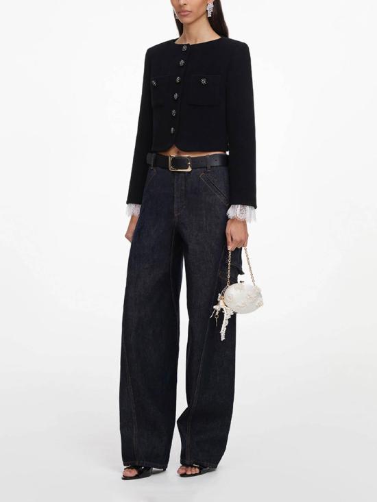 Self Portrait Black Tailored Jacket for Women PF26006J BLACK DOM