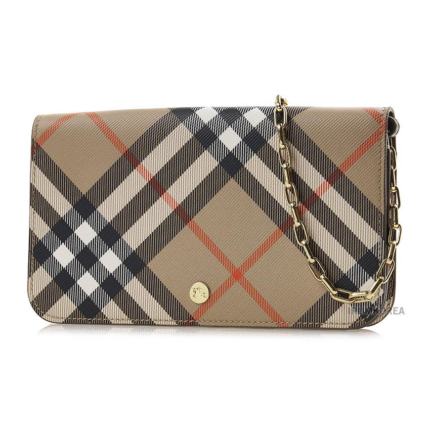 BURBERRY Women’s Check Strap Long Wallet 8095123 LS WALLET ON CHAIN BIN B9368