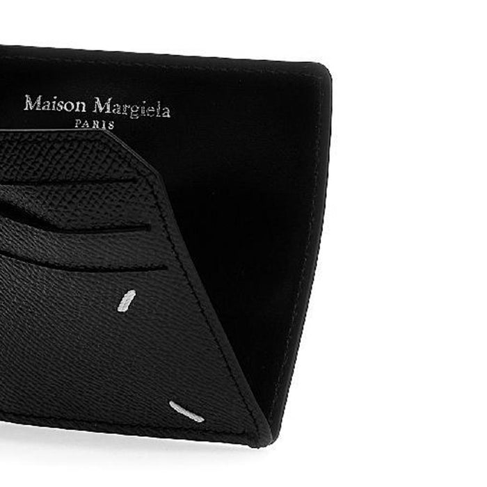 Maison Margiela Stitch Logo Leather Card Holder Black