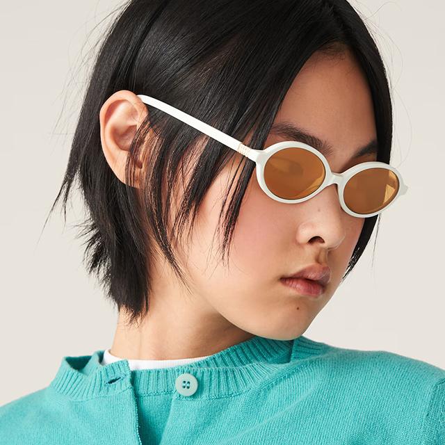 Miu Miu White Mirror Acetate Sunglasses Unisex SMU04Z 142 40D