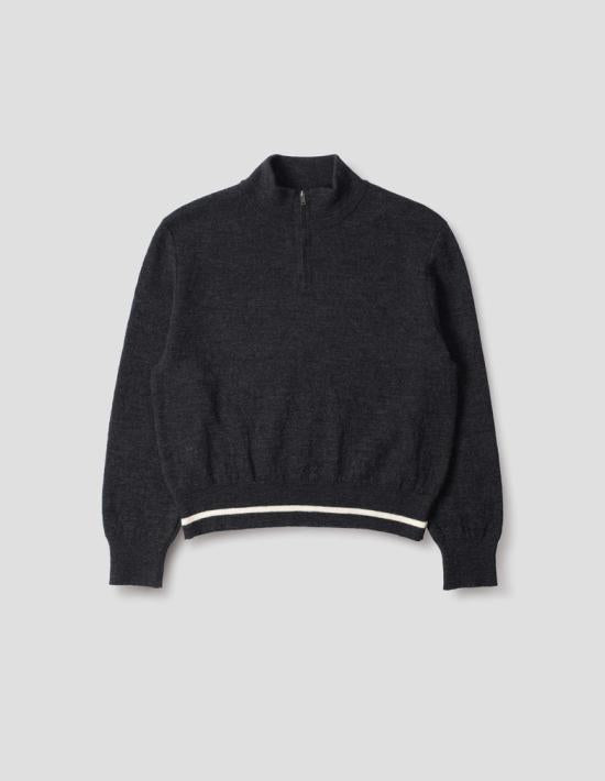 Margaret Howell Charcoal Turtleneck Knit Sweater WHKN0523 S26MMZ