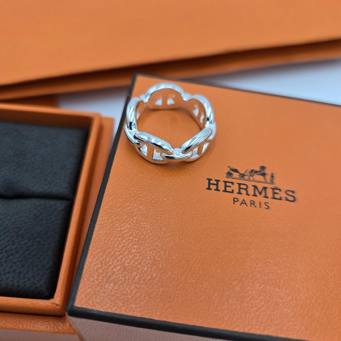 HERMES Chaîne d’Ancre Ring Silver Jewelry Ring