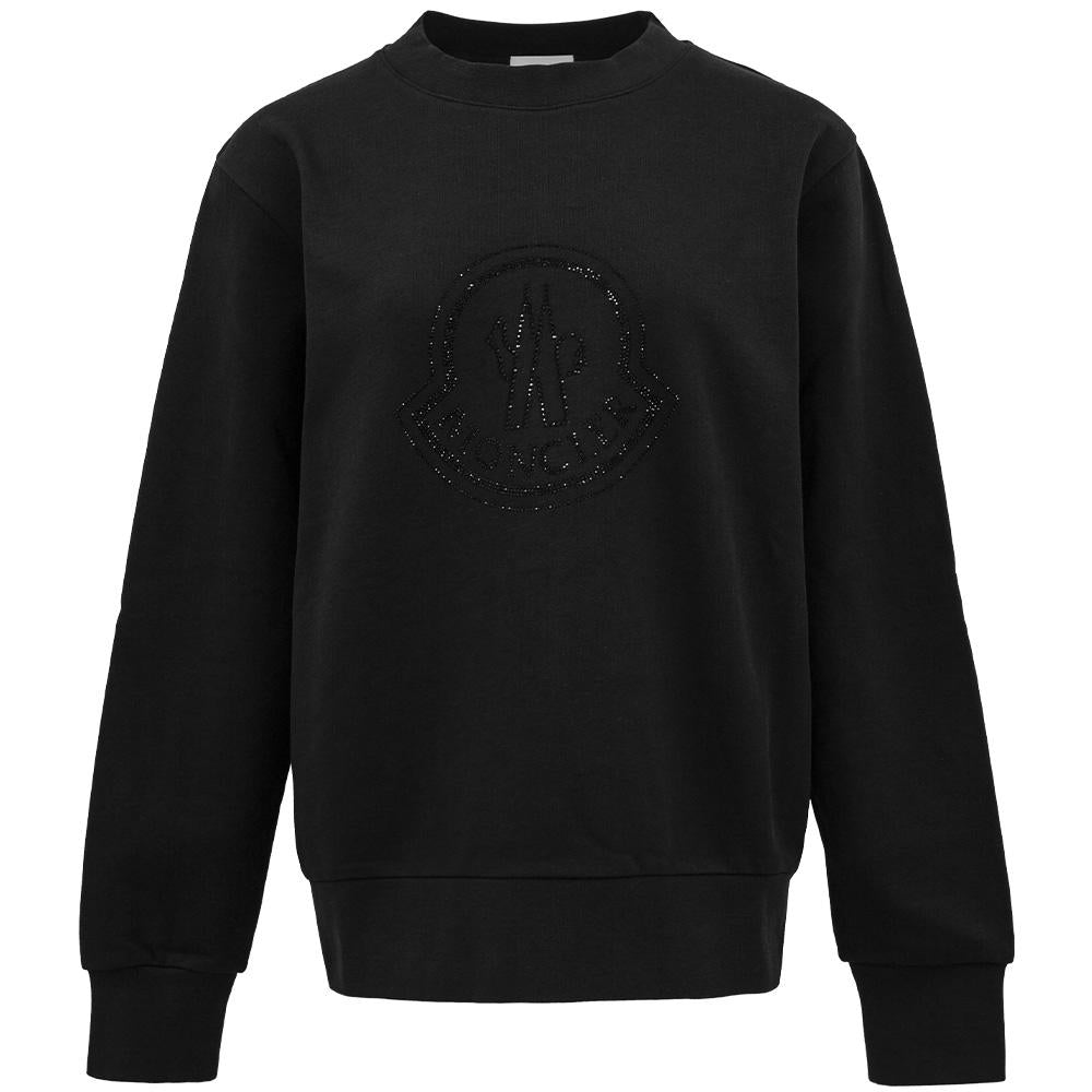 Moncler Crystal Logo Sweatshirt Black Women’s