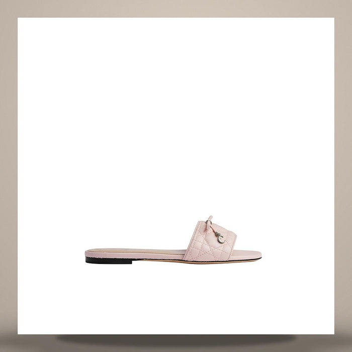 DIOR Pink Quilted Cannage Lambskin Slide Mule Pumps KCO545CQL S35P