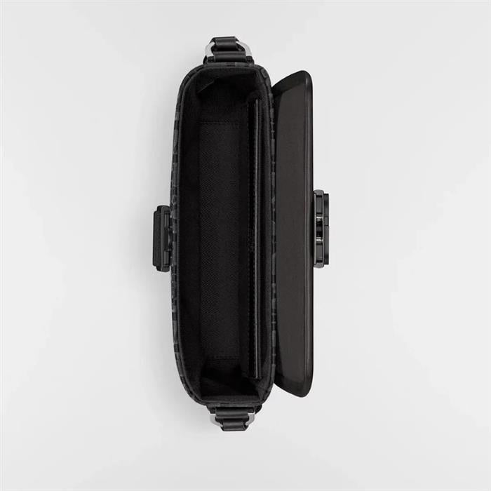 DIOR Trek Mini Flap Strap Bag Crossbody Black Leather
